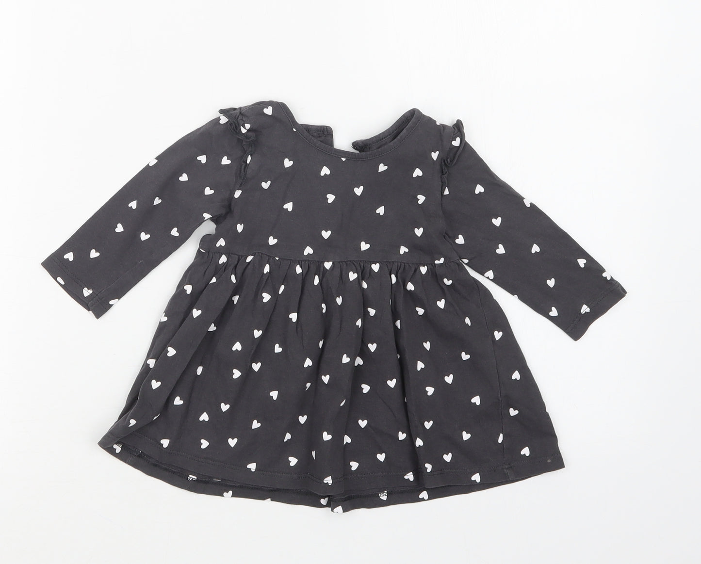 Matalan Girls Grey Geometric  T-Shirt Dress  Size 6-9 Months
