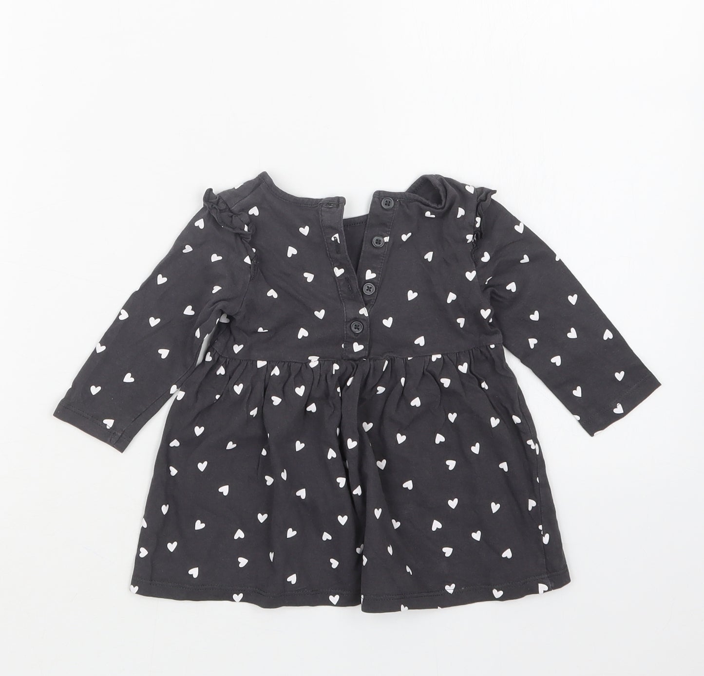 Matalan Girls Grey Geometric  T-Shirt Dress  Size 6-9 Months