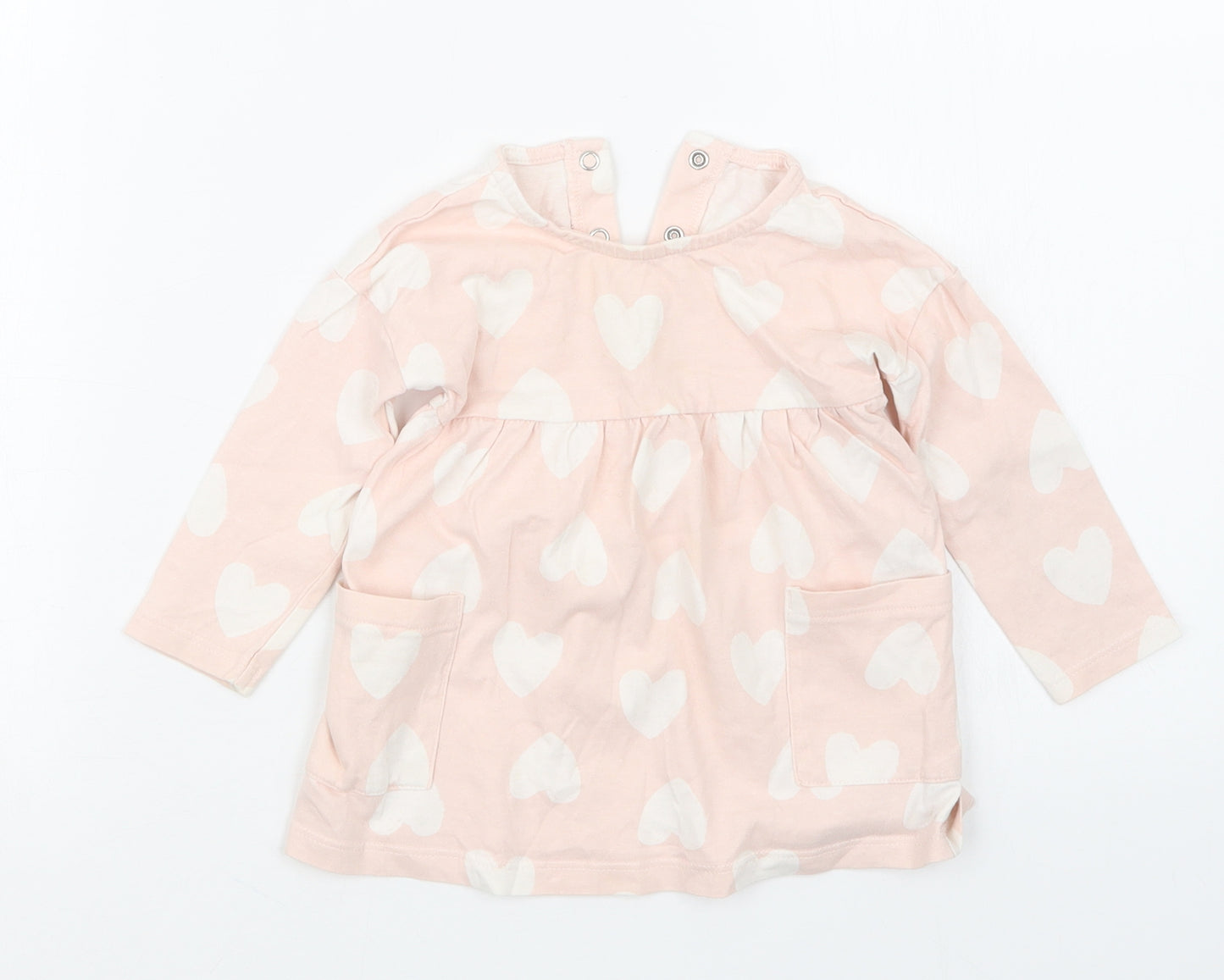 George Girls Pink Geometric  T-Shirt Dress  Size 6-9 Months
