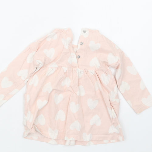 George Girls Pink Geometric  T-Shirt Dress  Size 6-9 Months