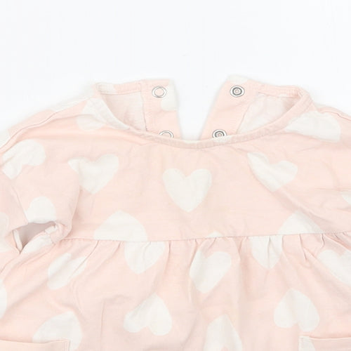 George Girls Pink Geometric  T-Shirt Dress  Size 6-9 Months
