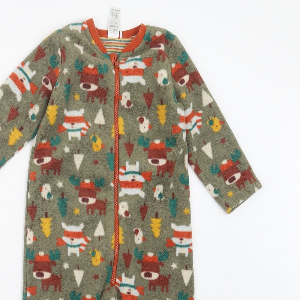 TU Boys Brown Geometric  Babydoll One Piece Size 9-12 Months