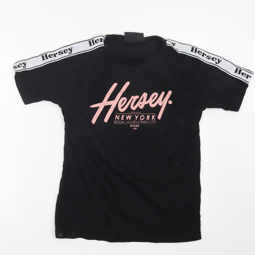 Hersey Boys Black   Basic T-Shirt Size 13-14 Years