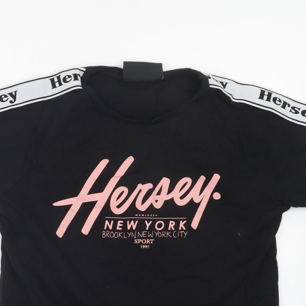 Hersey Boys Black   Basic T-Shirt Size 13-14 Years