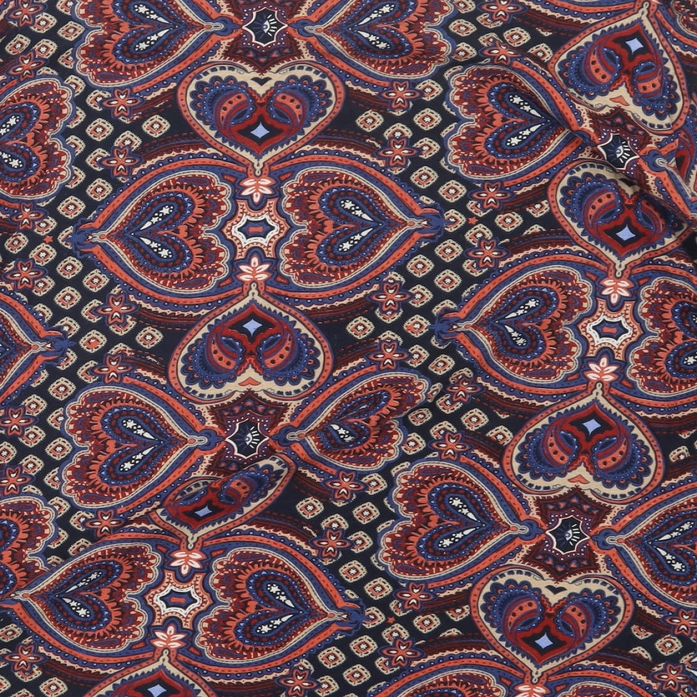 Monsoon Womens Blue Geometric  Basic T-Shirt Size L