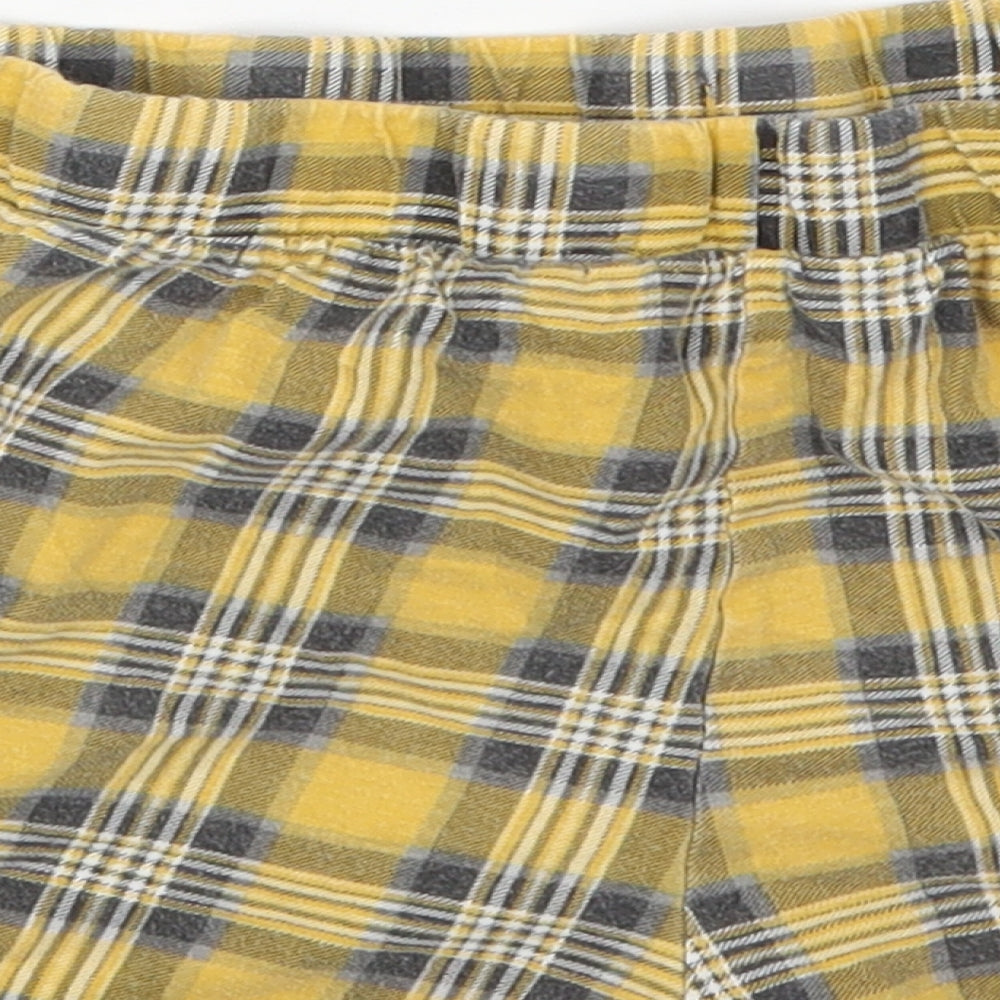 New Look Girls Yellow Check  Capri Sleep Shorts Size L
