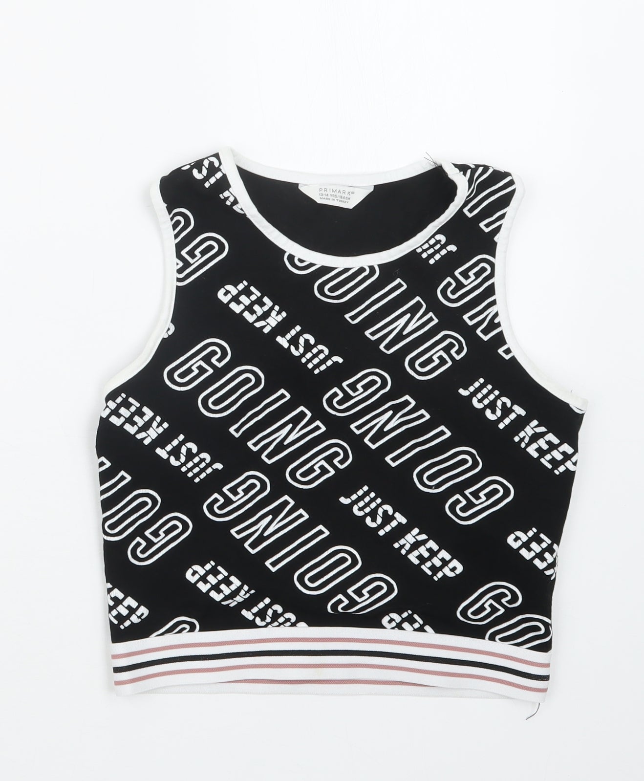 Primark Girls Black   Cropped T-Shirt Size 13-14 Years