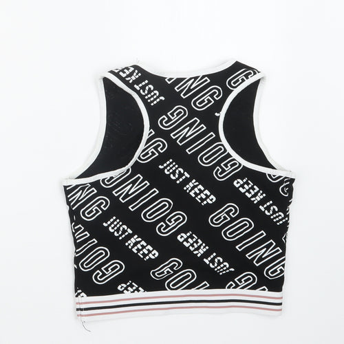 Primark Girls Black   Cropped T-Shirt Size 13-14 Years