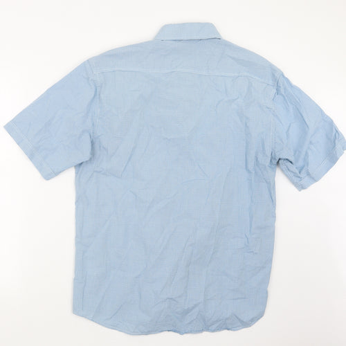 Greenwoods Mens Blue Check   Button-Up Size L