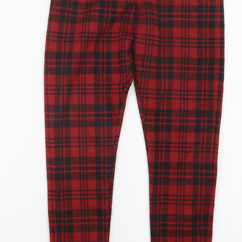 F&F Girls Red Check  Capri Trousers Size 11-12 Years