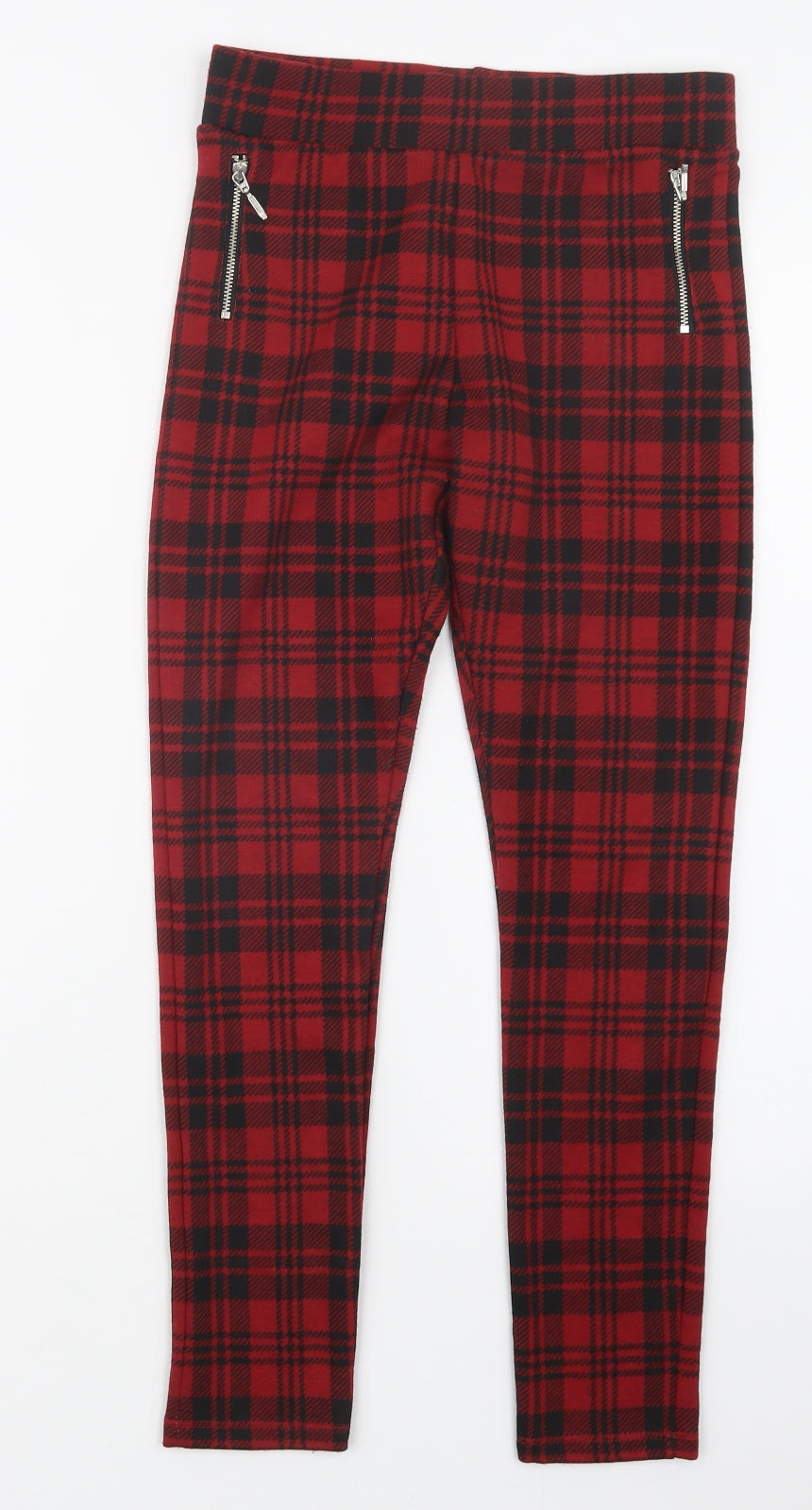 F&F Girls Red Check  Capri Trousers Size 11-12 Years