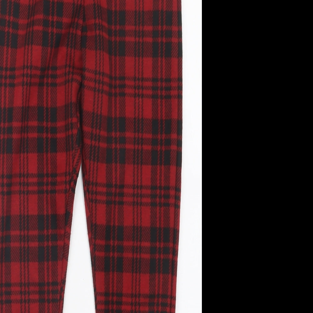 F&F Girls Red Check  Capri Trousers Size 11-12 Years