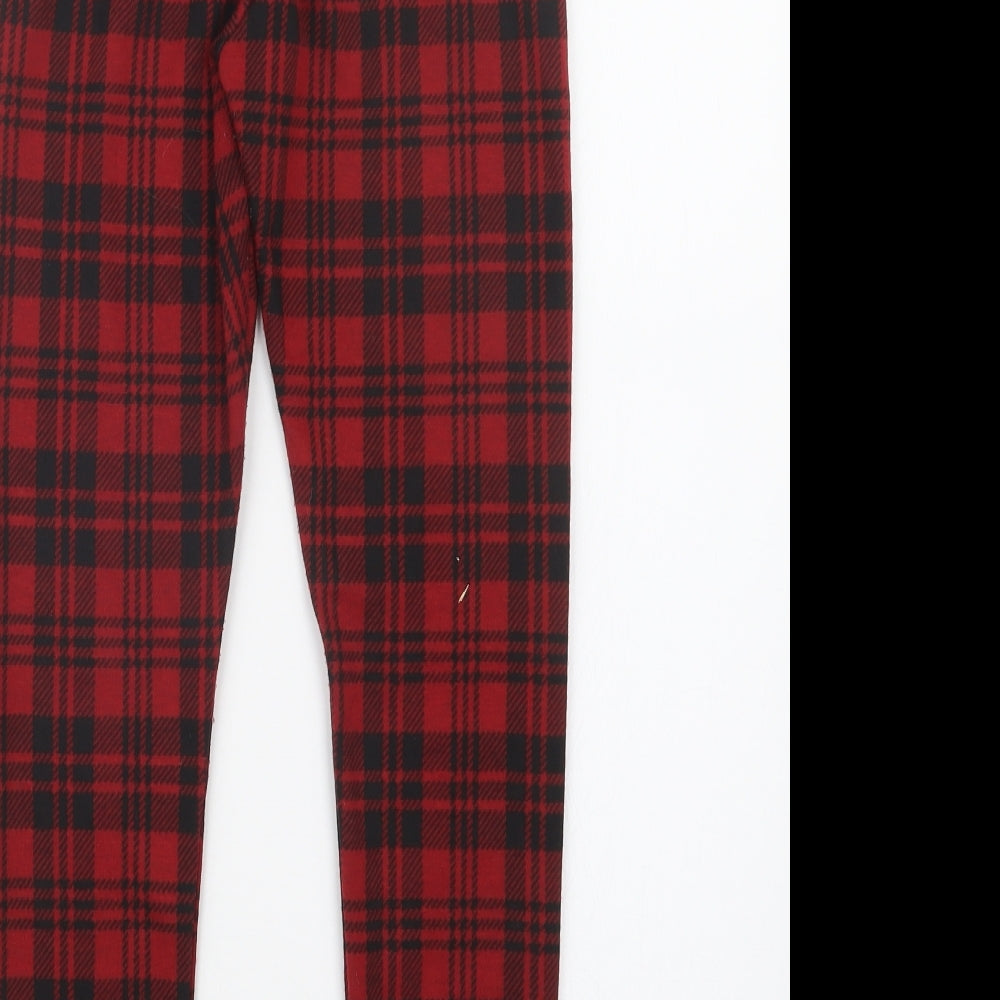 F&F Girls Red Check  Capri Trousers Size 11-12 Years