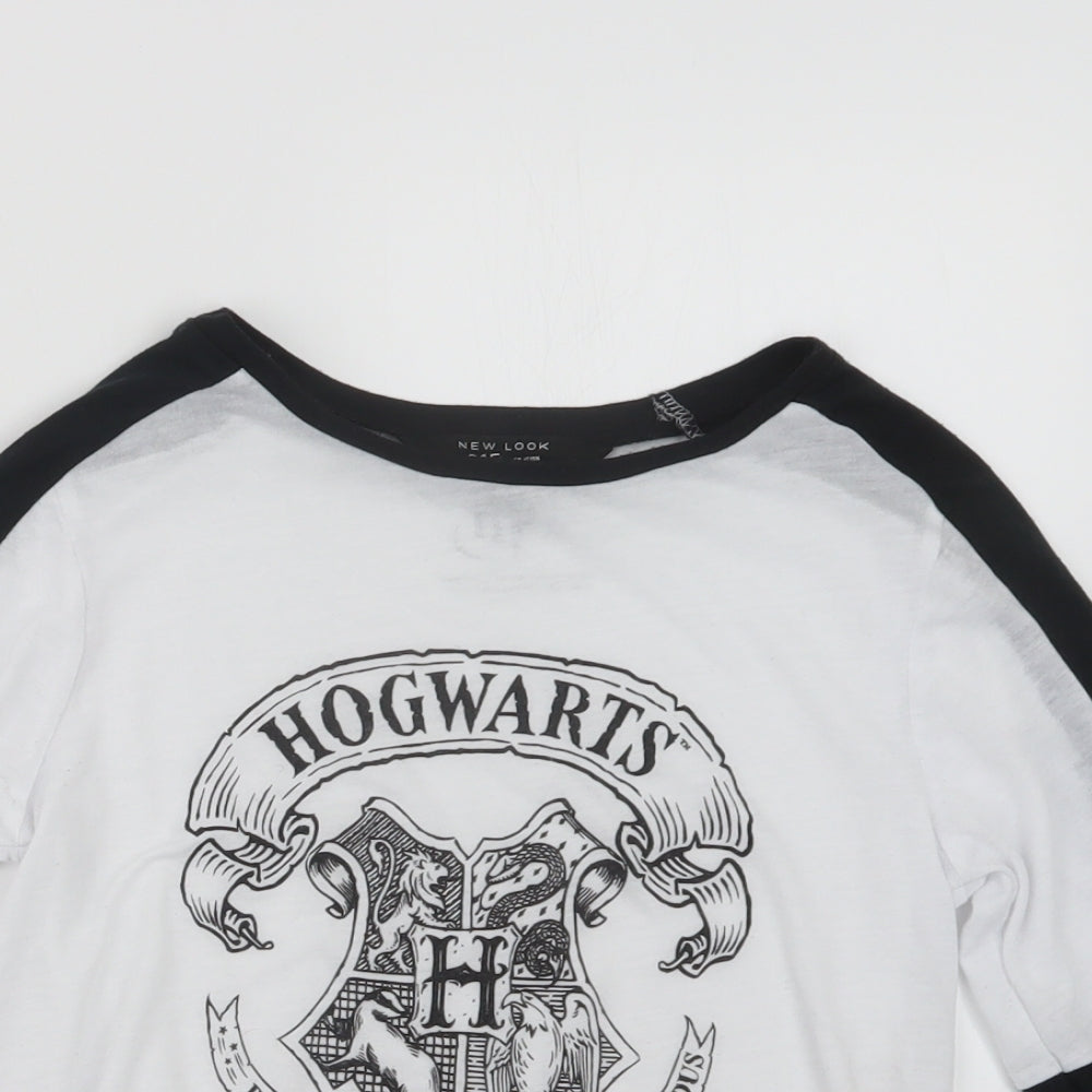 New Look Girls Black Geometric  Top Pyjama Top Size 10-11 Years  - Harry Potter