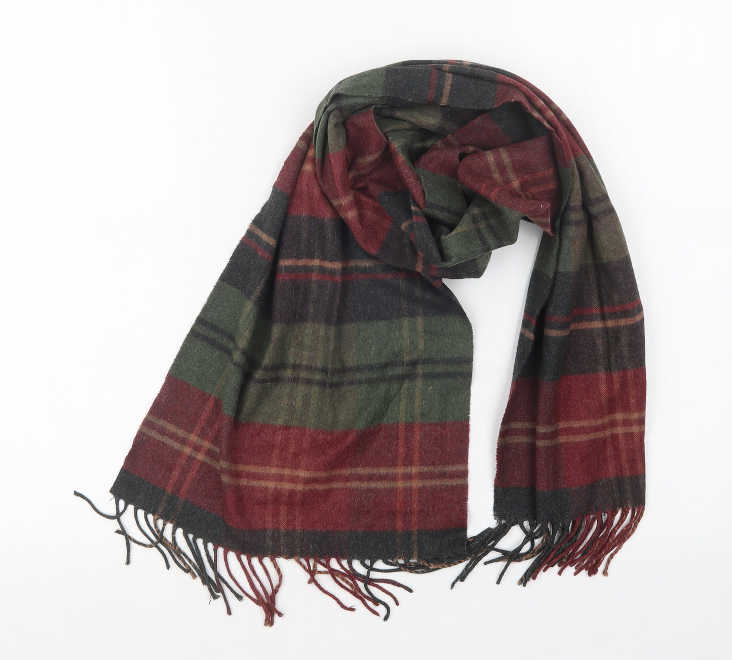 Preworn Womens Red Check Knit  Scarf