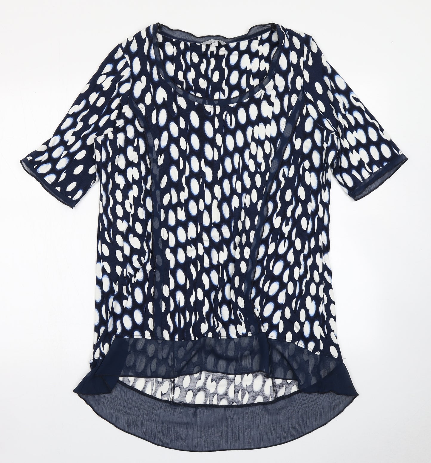 Per Una Womens Blue Polka Dot  Basic Blouse Size 18