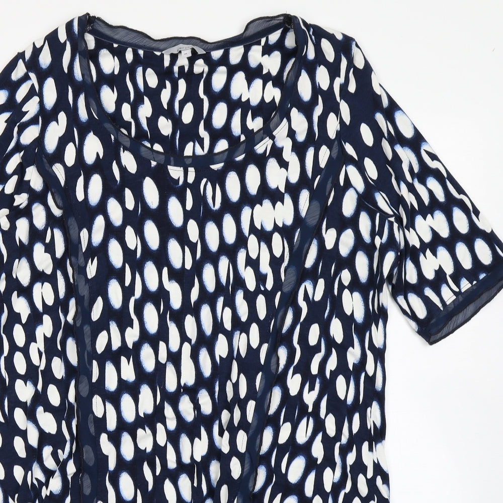 Per Una Womens Blue Polka Dot  Basic Blouse Size 18