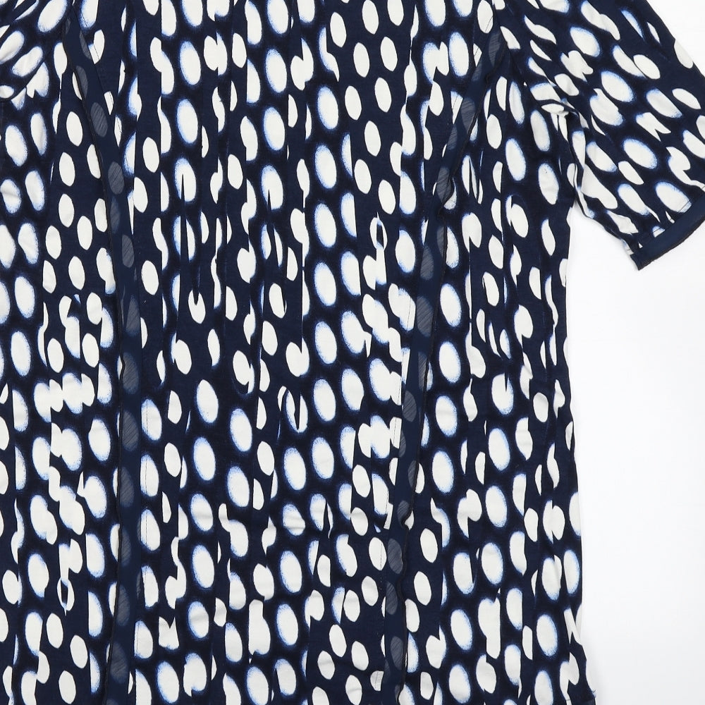 Per Una Womens Blue Polka Dot  Basic Blouse Size 18