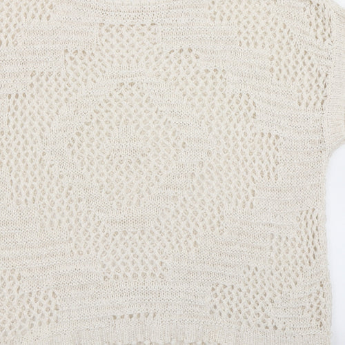 F&F Womens White  Knit Pullover Jumper Size S