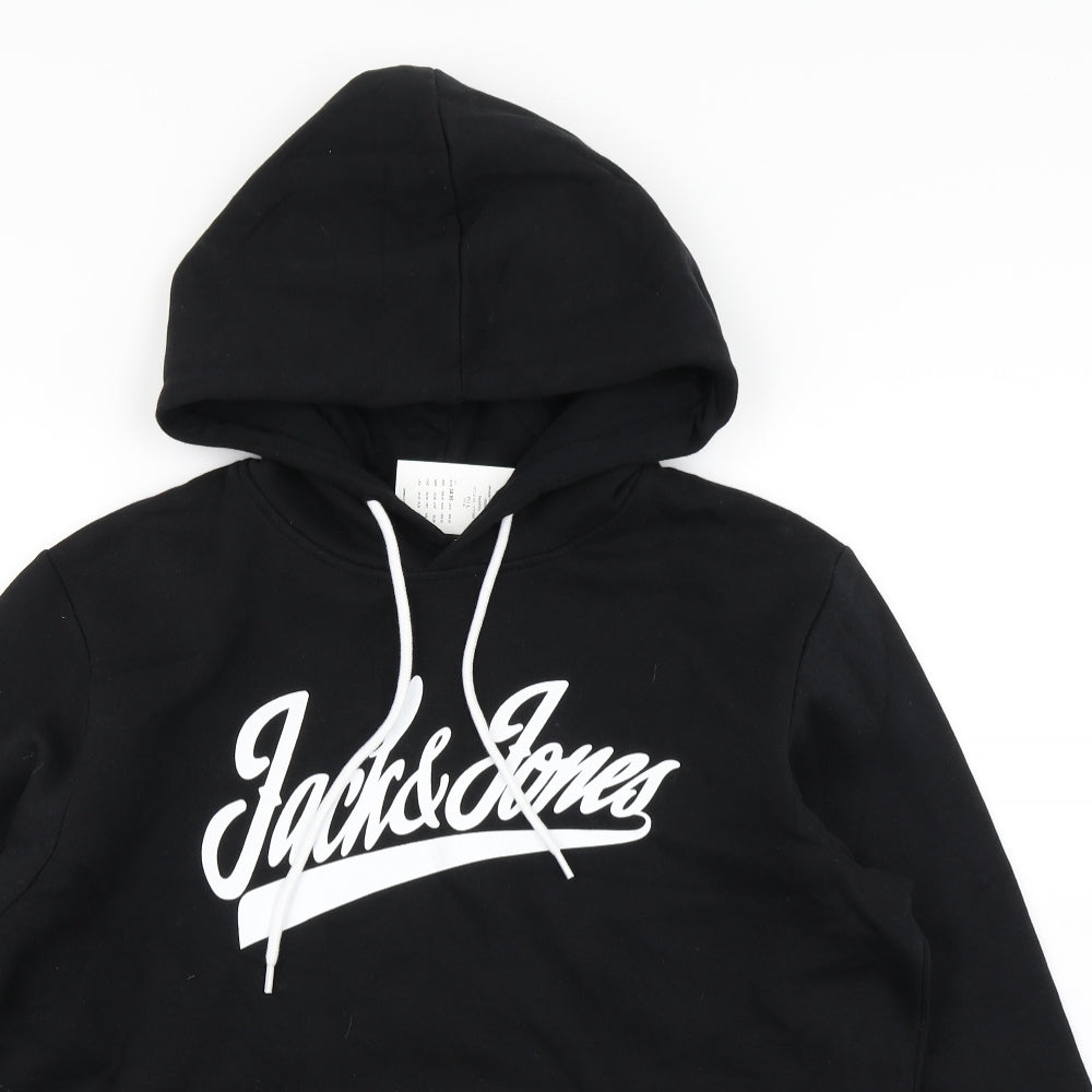JACK & JONES Mens Black   Pullover Hoodie Size L