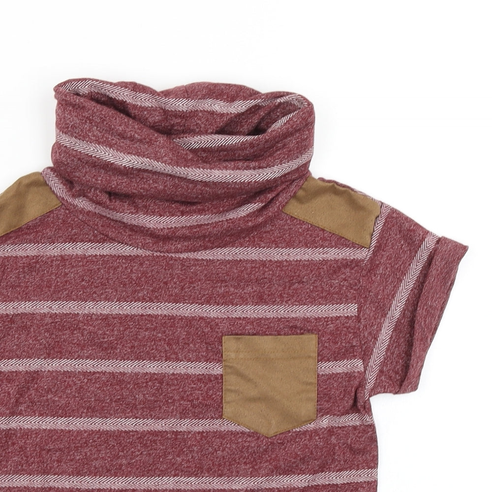 Rebel Boys Red Striped  Basic T-Shirt Size 5-6 Years