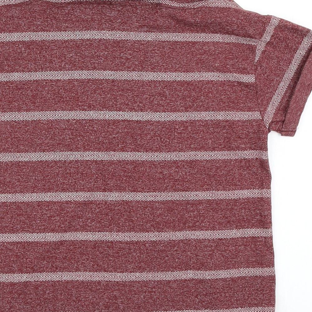Rebel Boys Red Striped  Basic T-Shirt Size 5-6 Years