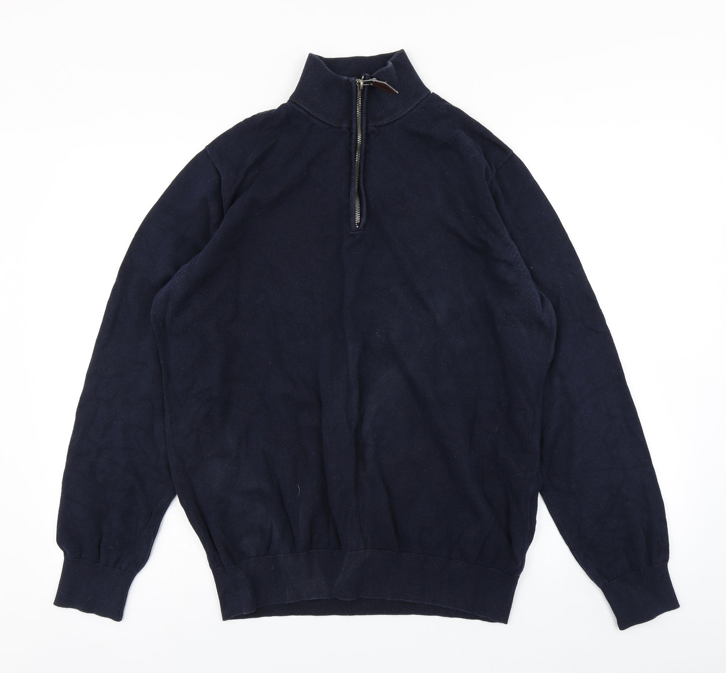 Harvey & Jones Mens Blue  Knit Pullover Sweatshirt Size XL