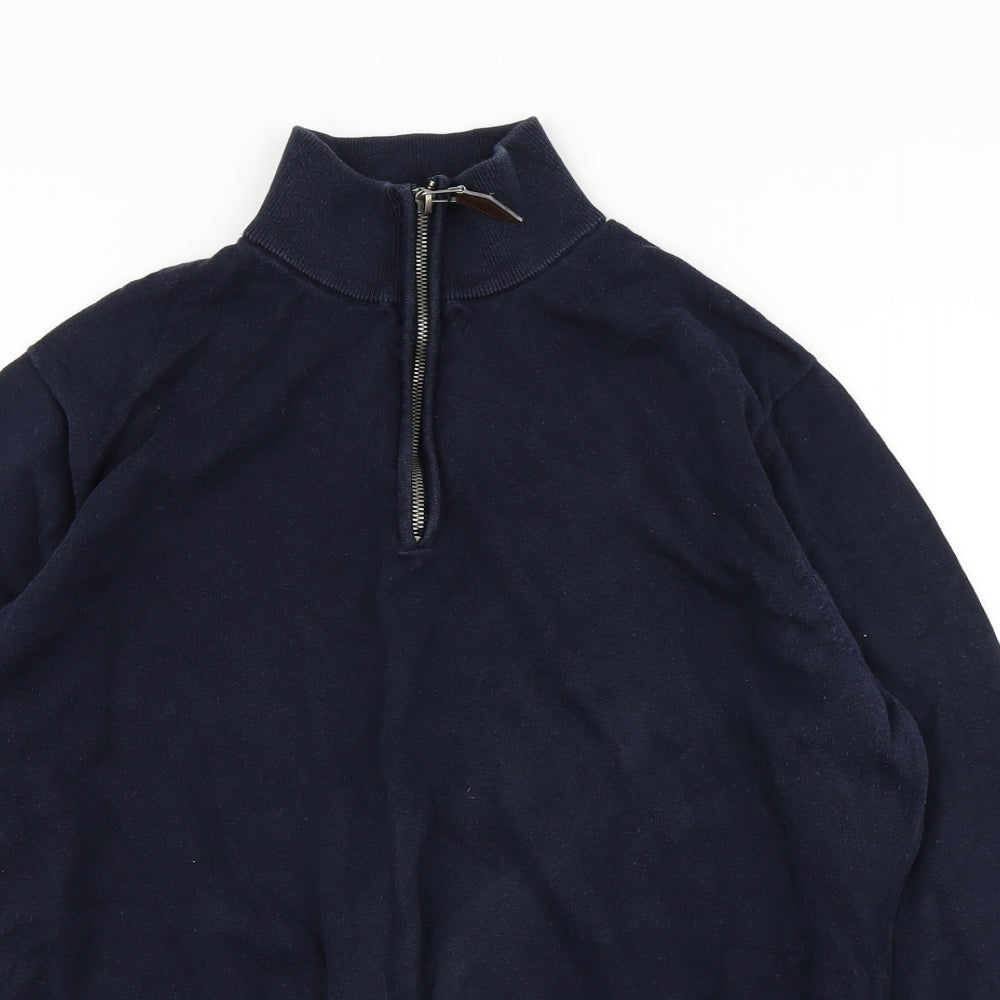 Harvey & Jones Mens Blue  Knit Pullover Sweatshirt Size XL