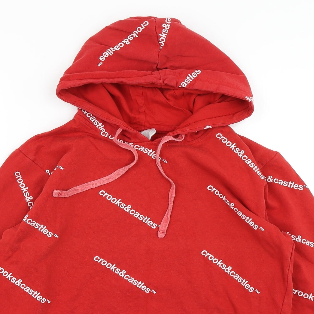 Crooks & Castles Mens Red   Pullover Hoodie Size S