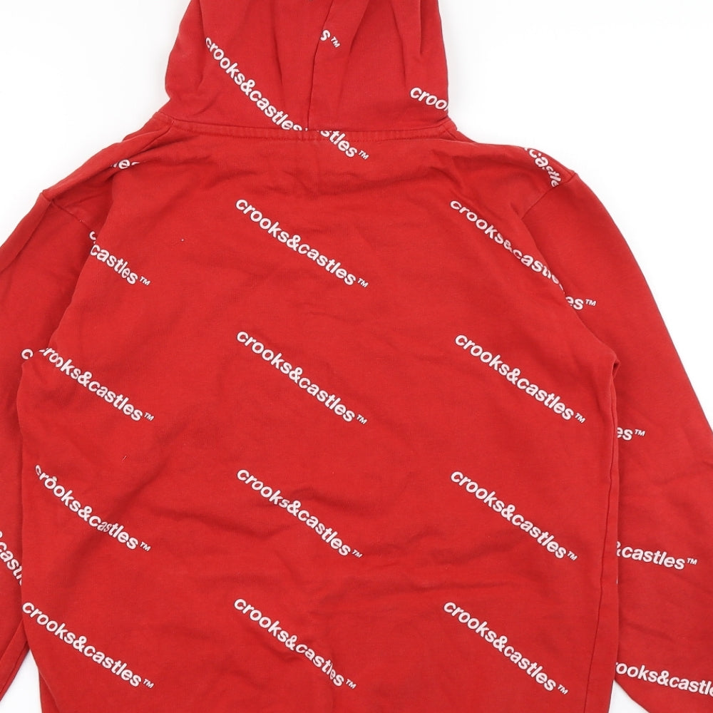 Crooks & Castles Mens Red   Pullover Hoodie Size S