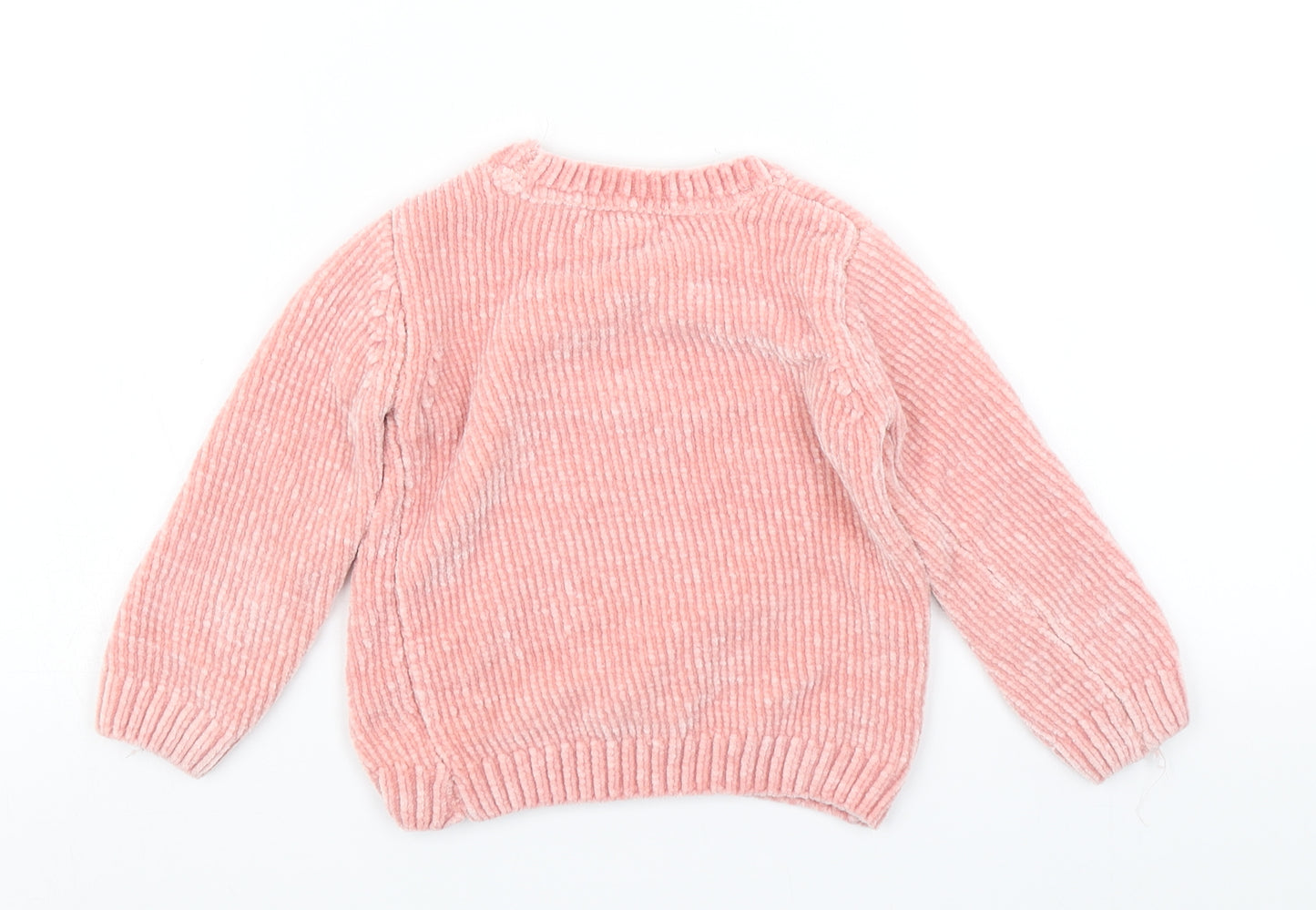 Primark Girls Pink  Knit Pullover Jumper Size 3-4 Years