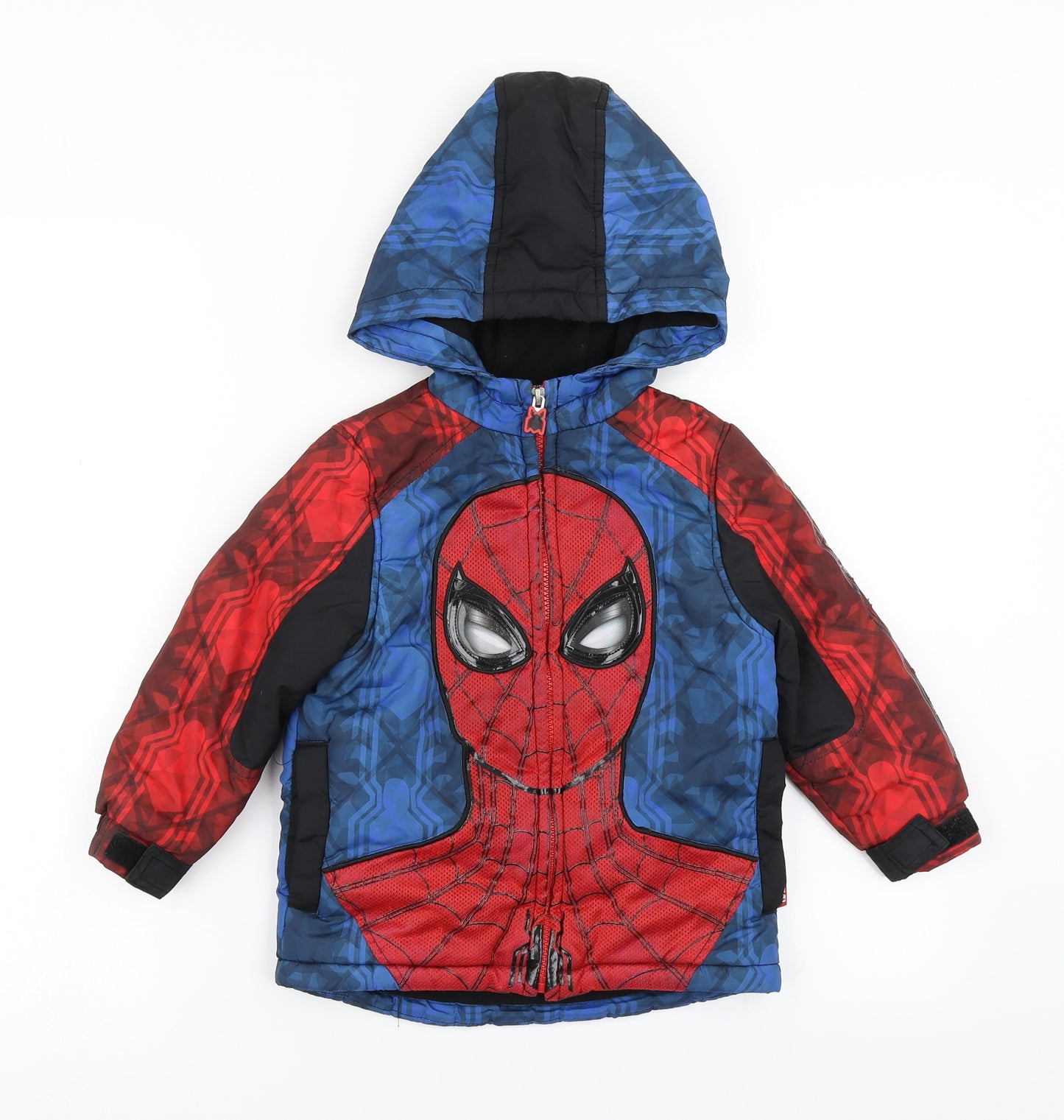 Disney Store Boys Blue   Puffer Jacket Coat Size 3 Years  - Spiderman Marvel