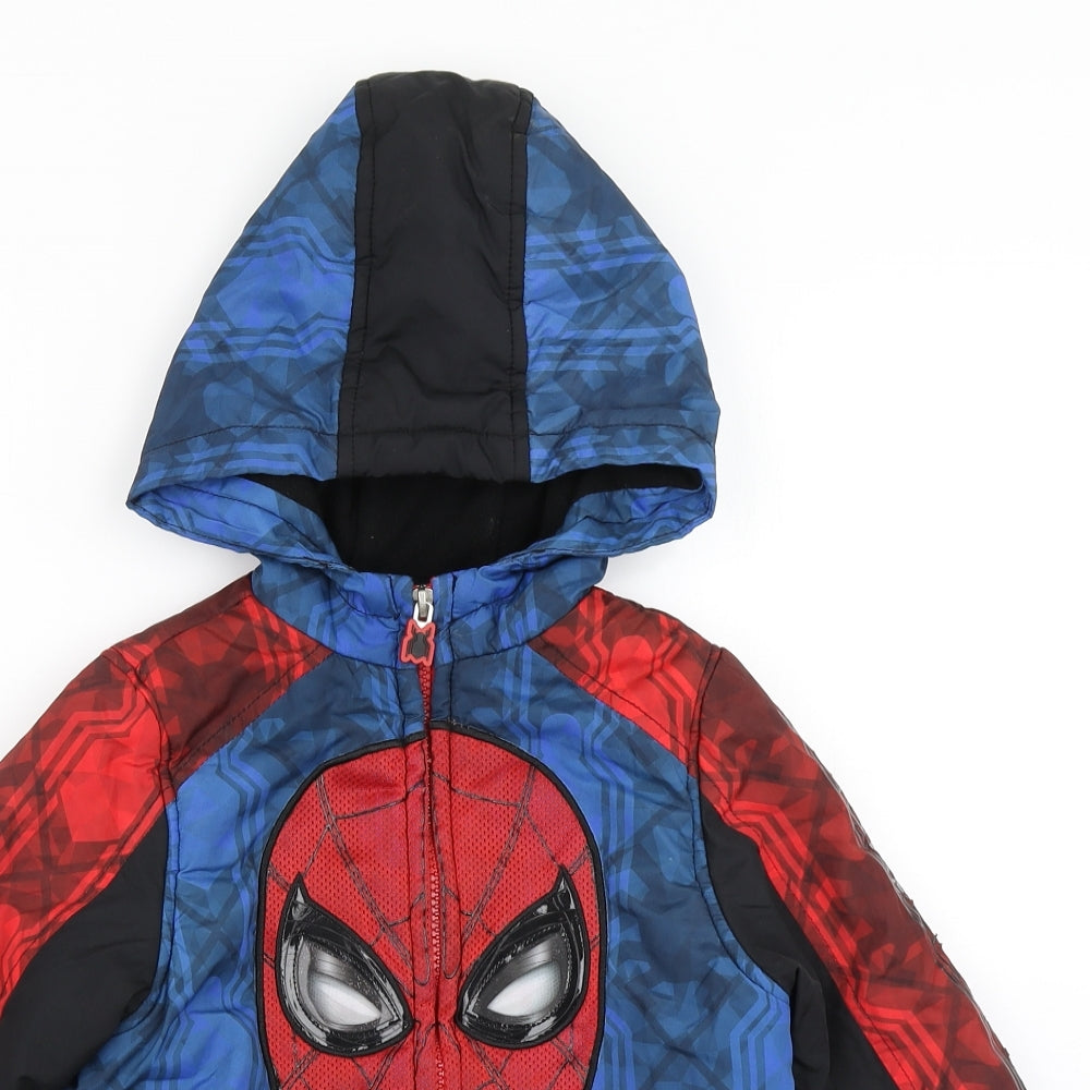 Disney Store Boys Blue   Puffer Jacket Coat Size 3 Years  - Spiderman Marvel