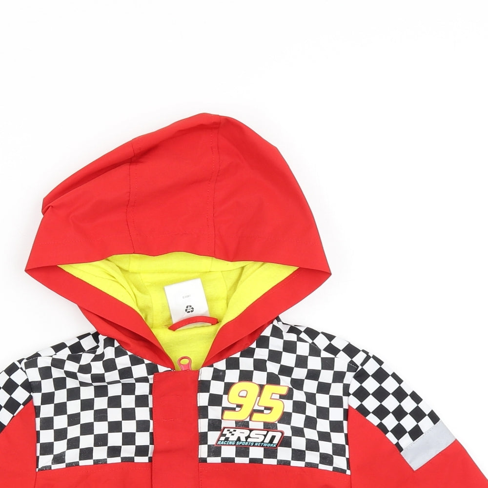 Disney Store Boys Red   Rain Coat Coat Size 2 Years  - Cars Lightning McQueen