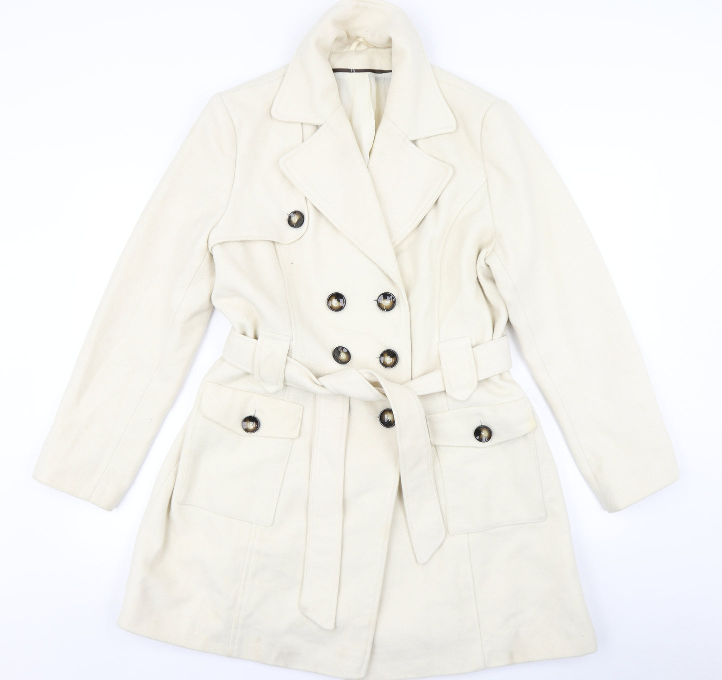 F&F Womens White   Overcoat Coat Size 18