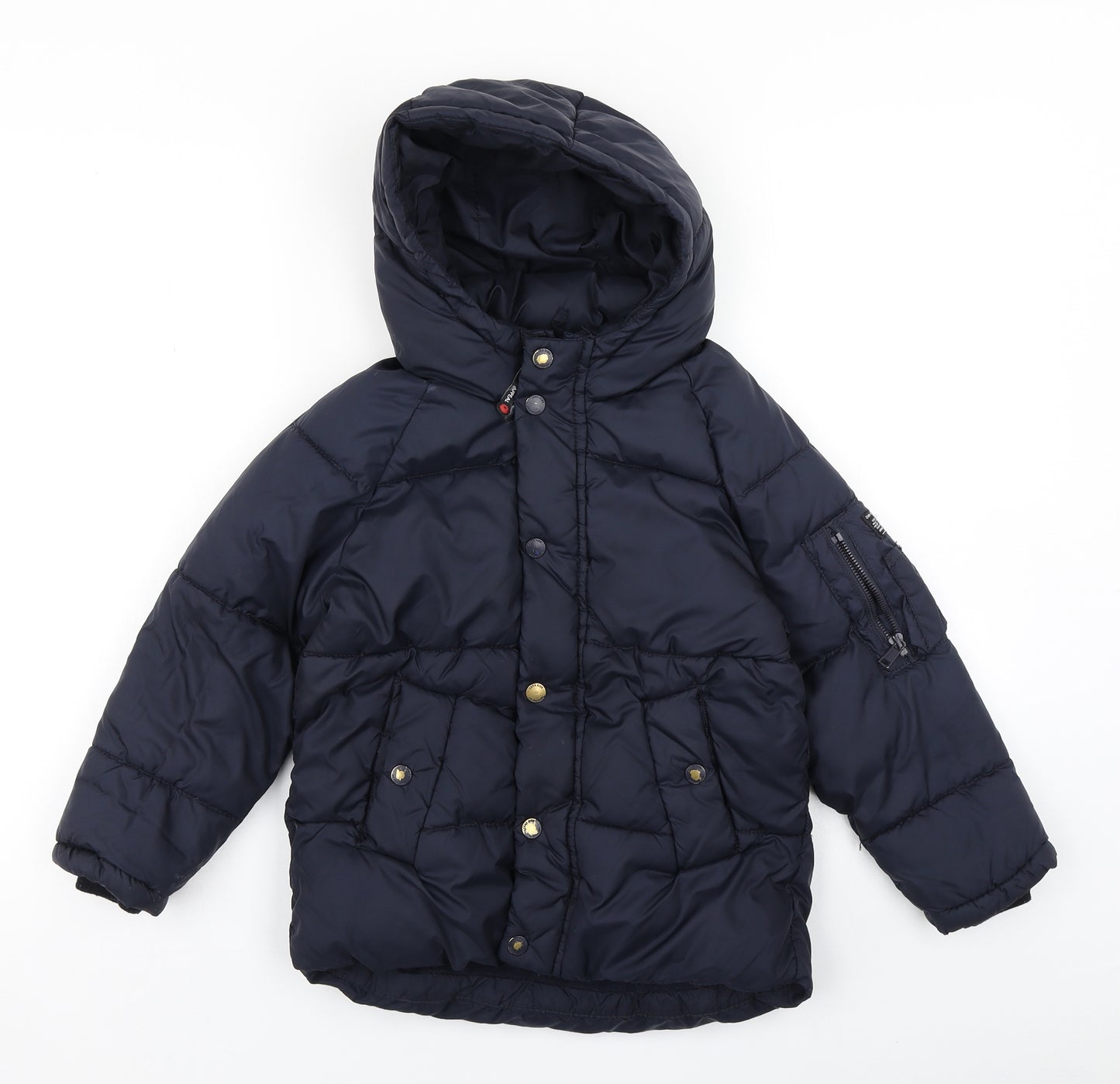 Zara Boys Blue   Puffer Jacket Coat Size 7 Years  - Fleece Lined