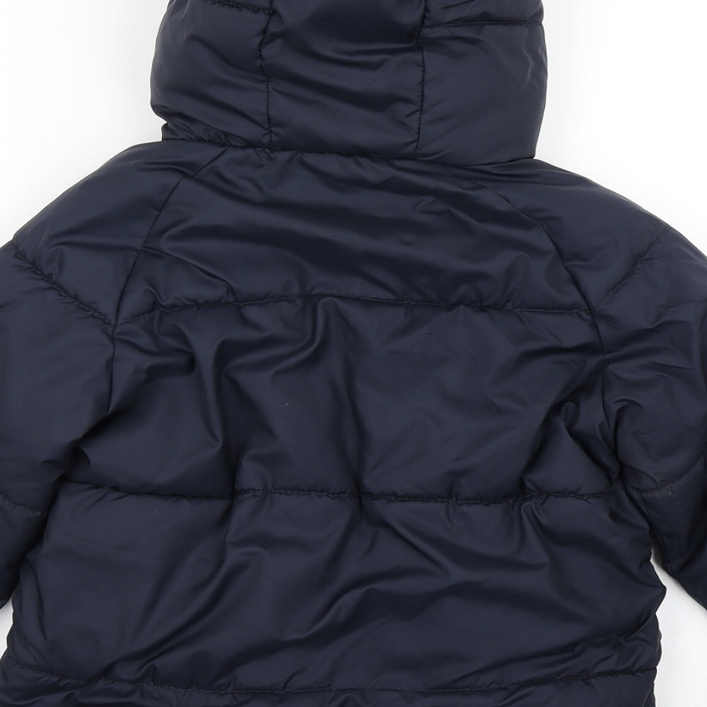 Zara Boys Blue   Puffer Jacket Coat Size 7 Years  - Fleece Lined