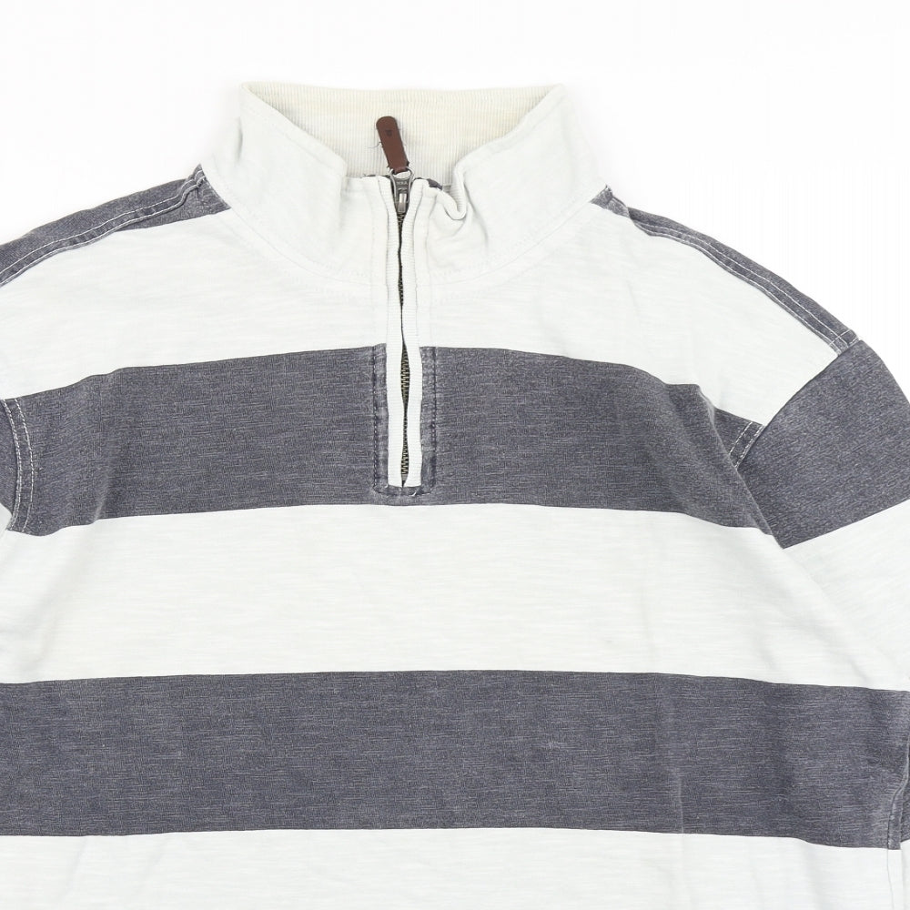 TU Mens Blue Striped   T-Shirt Size L
