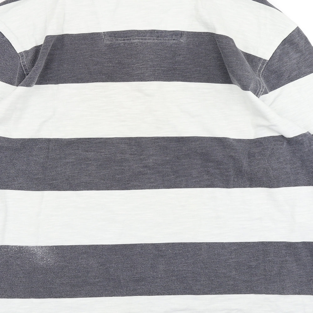 TU Mens Blue Striped   T-Shirt Size L