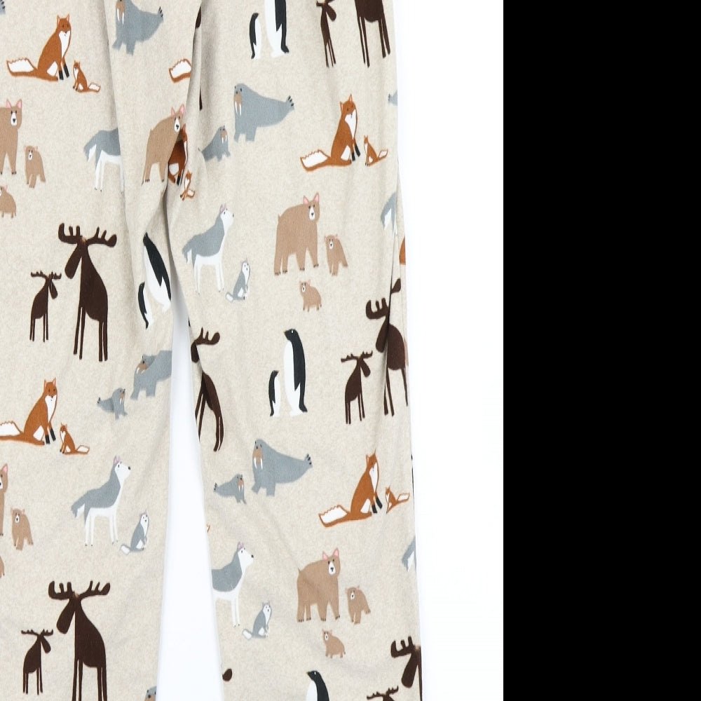 NEXT Womens Beige Solid  Capri Pyjama Pants Size M  - Woodland Creatures