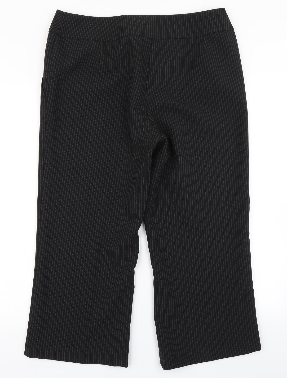 Papaya Tailoring Womens Black Striped  Cropped Trousers Size 14 L22 in