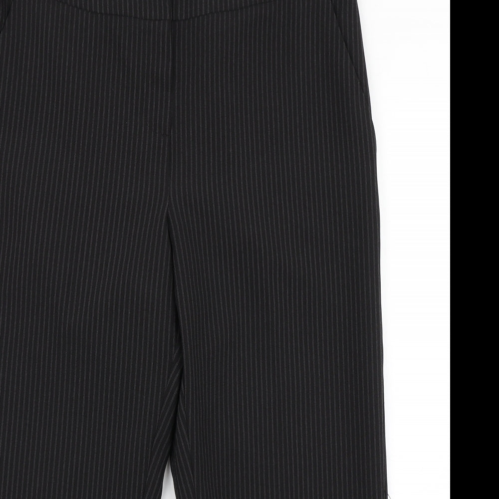 Papaya Tailoring Womens Black Striped  Cropped Trousers Size 14 L22 in