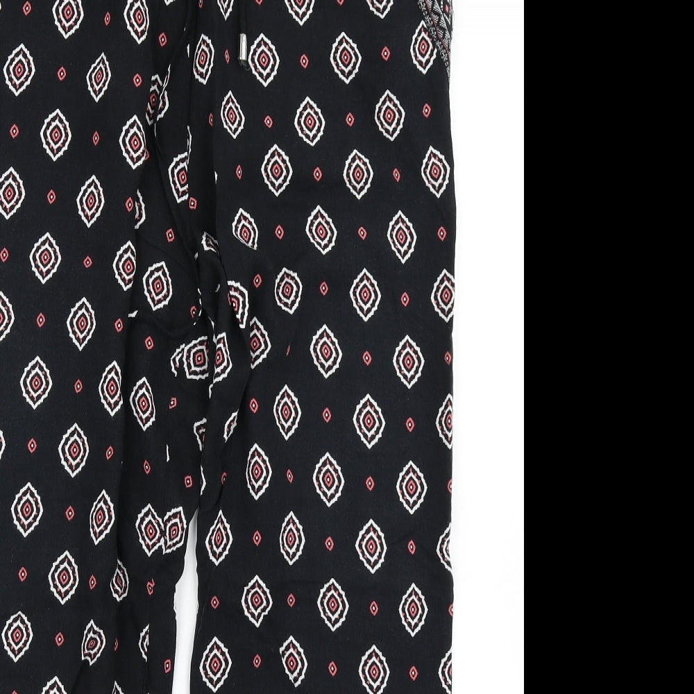 Primark Womens Black Argyle/Diamond  Harem Trousers Size 16 L24 in