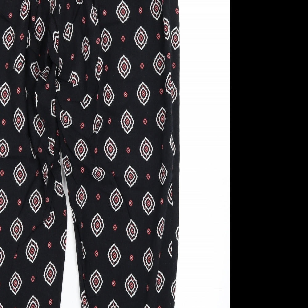 Primark Womens Black Argyle/Diamond  Harem Trousers Size 16 L24 in