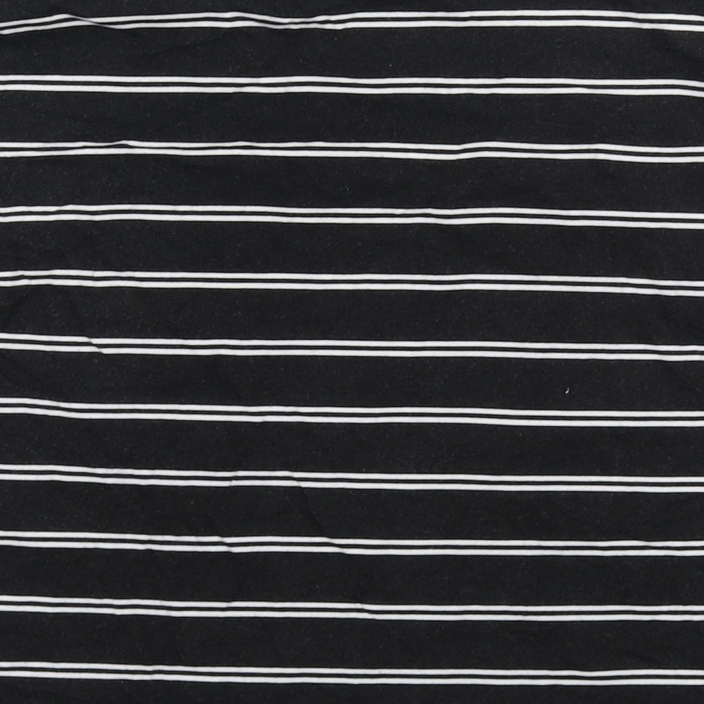 ASOS Womens Black Striped  Cropped T-Shirt Size 10