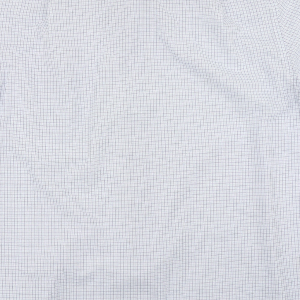 M&S Mens Blue Check   Button-Up Size 16.5