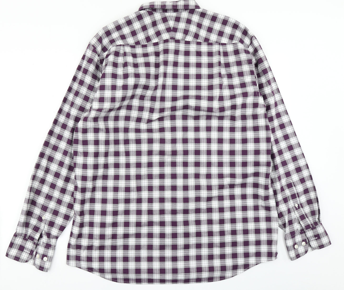 Charles Tyrwhitt Mens Purple Plaid   Button-Up Size L