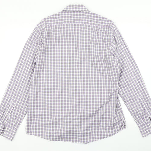 Collezione Mens Purple Plaid   Button-Up Size L