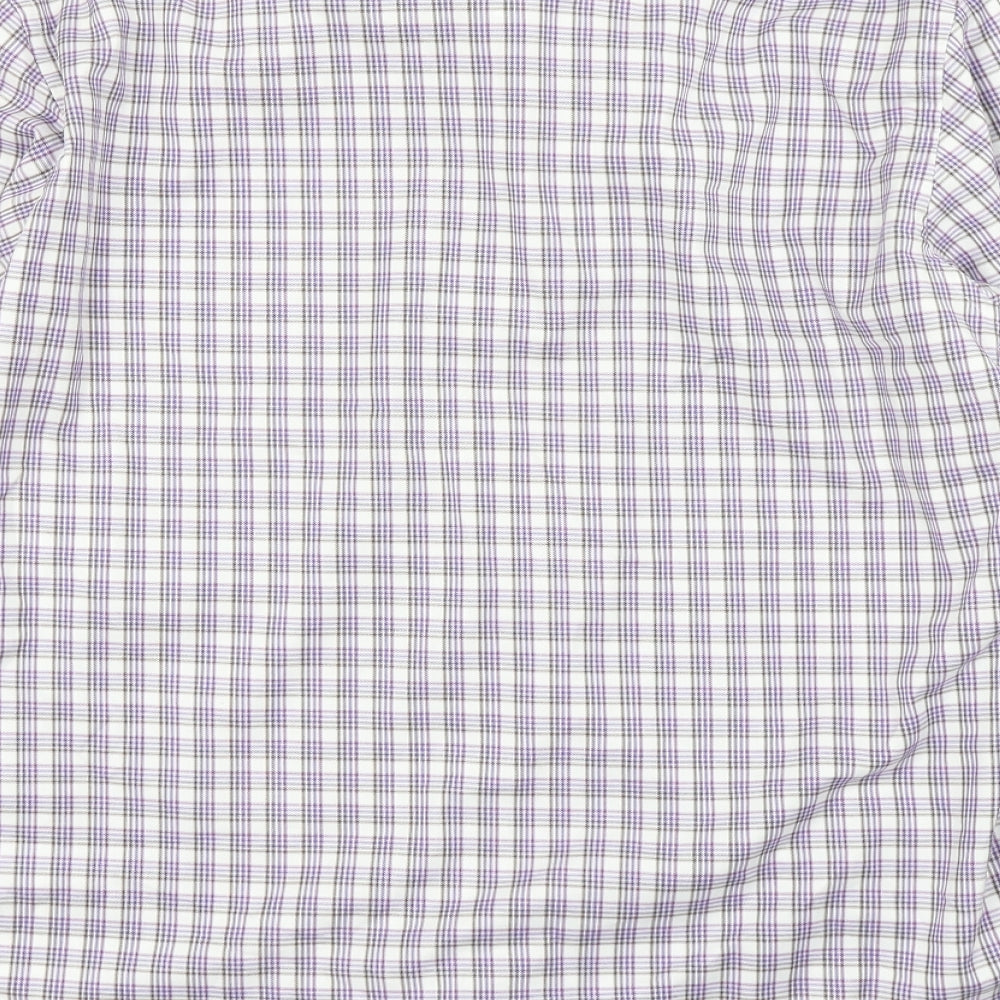 Collezione Mens Purple Plaid   Button-Up Size L
