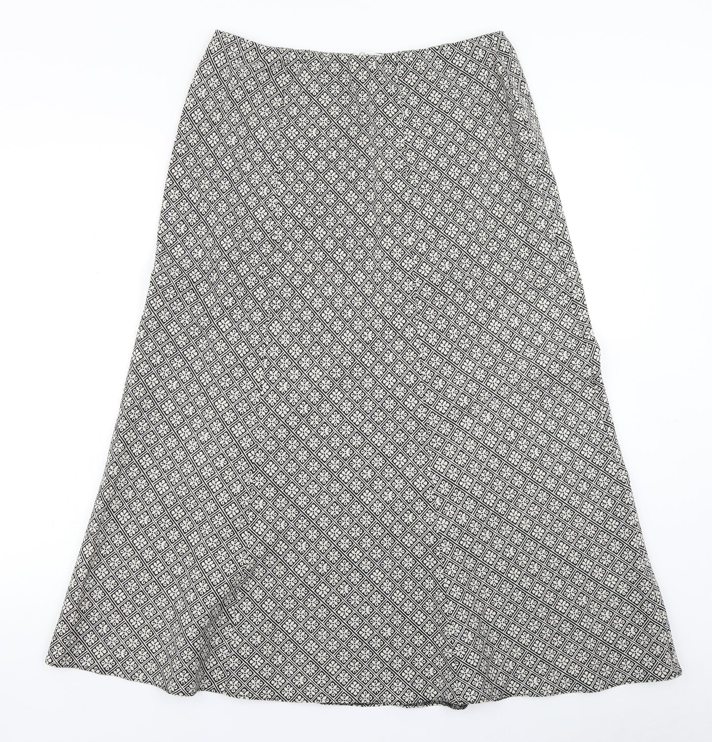 Classic Womens Black Floral  A-Line Skirt Size 12